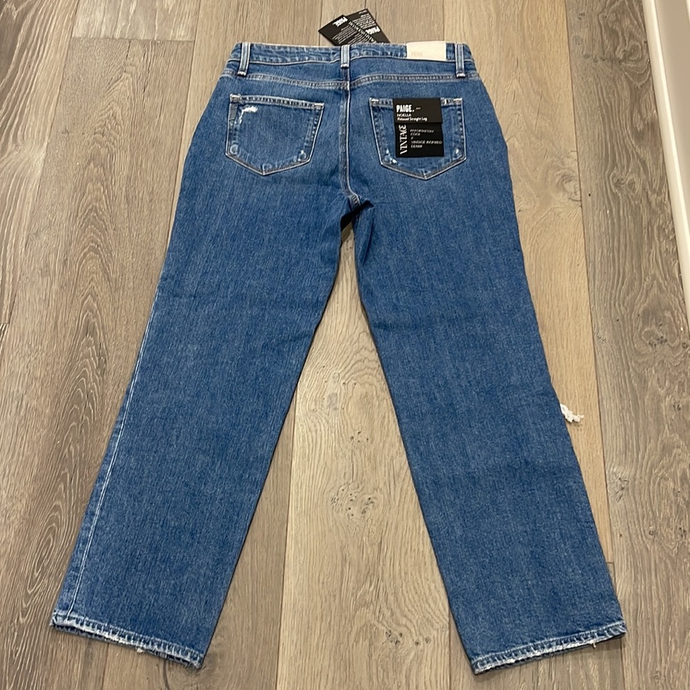 PAIGE High Waisted Vintage Inspired Noella Relaxed Straight Leg Jeans - 26W - Picture 4 of 16